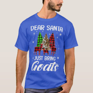 Dear Santa Just Bring Goats Christmas Lights Tree T-Shirt