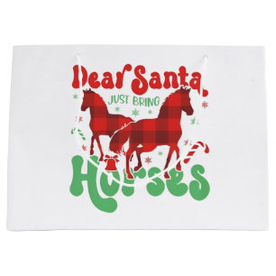 Dear Santa Just Bring the Horses Funny Christmas Large Gift Bag