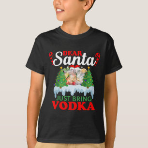 Dear Santa Just Bring Vodka Family Christmas Match T-Shirt