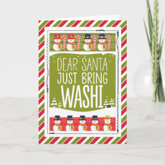 Dear Santa Just Bring Washi Snowman Card