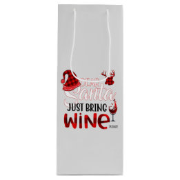 Dear Santa Just Bring Wine Stoppers Gift Bag