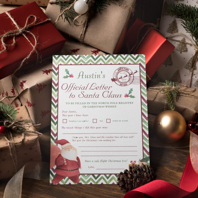 Dear Santa | Kids Personalised Letter to Santa  Invitation (Creator Uploaded)