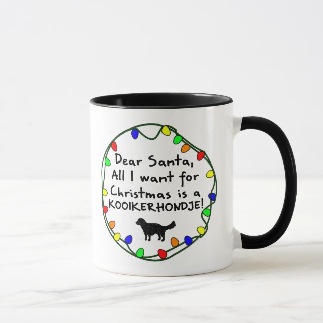 Dear Santa Kooikerhondje Mug (Right)