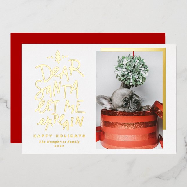 Dear Santa Let Me Explain Lettering Photo (Front/Back)