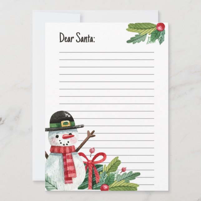 Dear Santa Letter Card (Front)