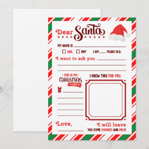 “Dear Santa” Letter  Invitation