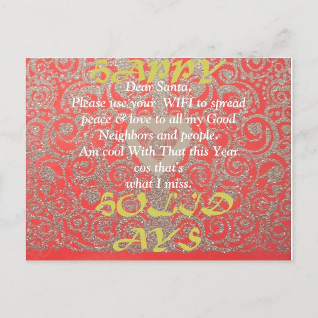 Dear Santa Letter Postcard Horizontal Template (Front)