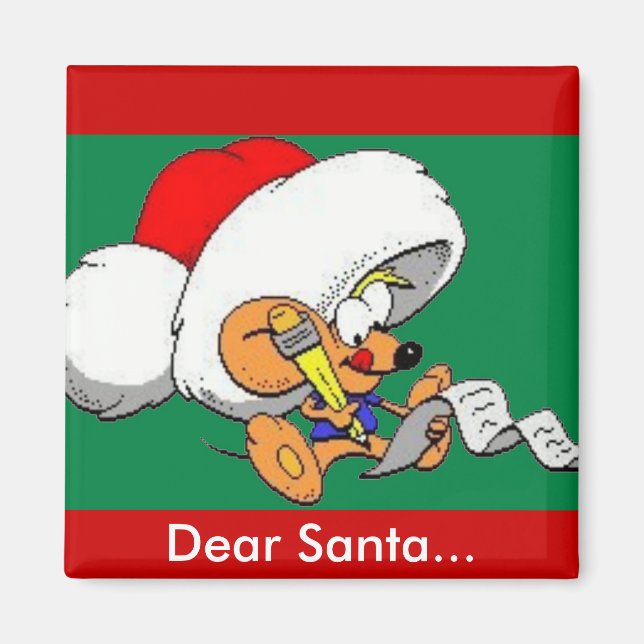 Dear Santa Mouse Magnet (Front)