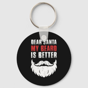Dear Santa My Beard Is Better Funny Christmas Bear Key Ring