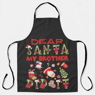 Dear Santa My Brother Did It Humourous Twins Sayin Apron