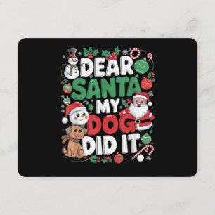 Dear Santa My dog Did it Funny Christmas dog funny Invitation
