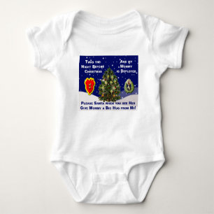 Dear Santa My Mummy is Deployed Baby Bodysuit