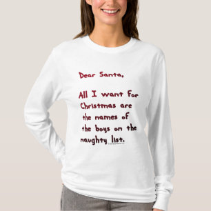 Dear Santa Naughty Boys List Hoodie T-Shirt