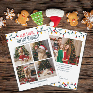 Dear Santa Naughty Funny Dog Christmas 5 Photos Holiday Card