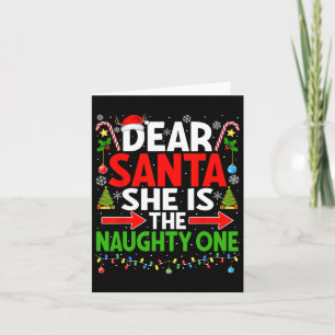 Dear Santa She's Naughty One Christmas Couple Paja Card