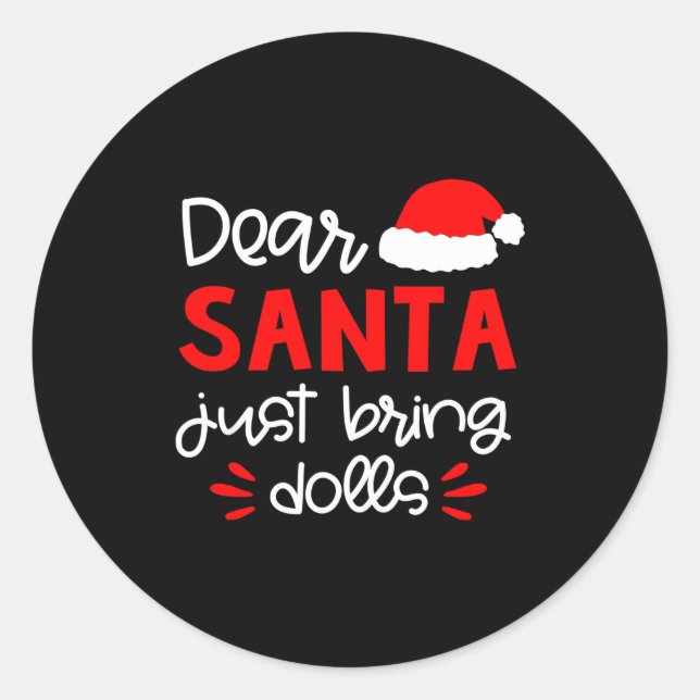 Dear Santa Shirt Funny Matching Family Christmas P Classic Round Sticker (Front)