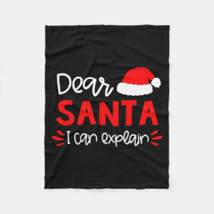 Dear Santa Shirt Funny Matching Family Christmas P Fleece Blanket