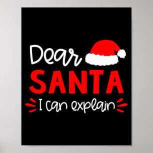 Dear Santa Shirt Funny Matching Family Christmas P Poster