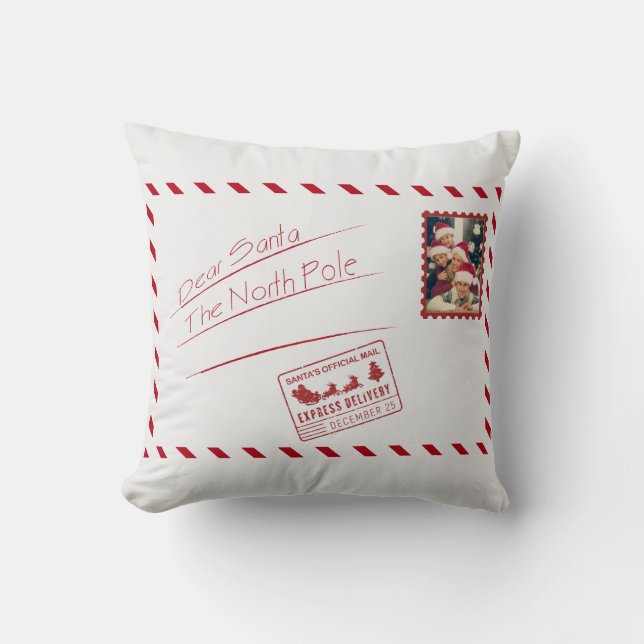 Dear Santa Throw Pillow - North Pole Christmas  (Front)