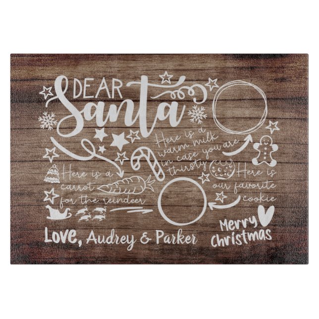 Dear Santa Tray Cutting Board (Front)