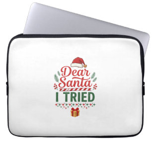 Dear Santa Tried Christmas Hat Present Box Laptop Sleeve