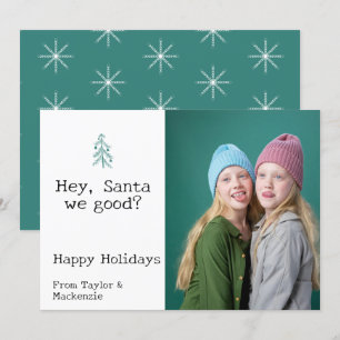 Dear Santa we good Christmas Personalised Holiday Card