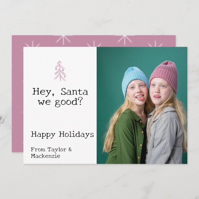 Dear Santa we good Christmas Personalised Holiday Card (Front/Back)