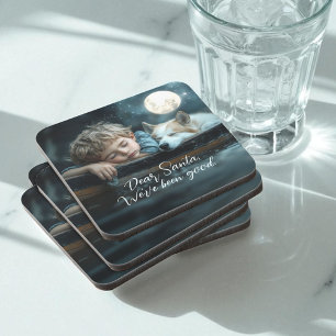 Dear Santa We've Been Good Holiday Photo Coaster