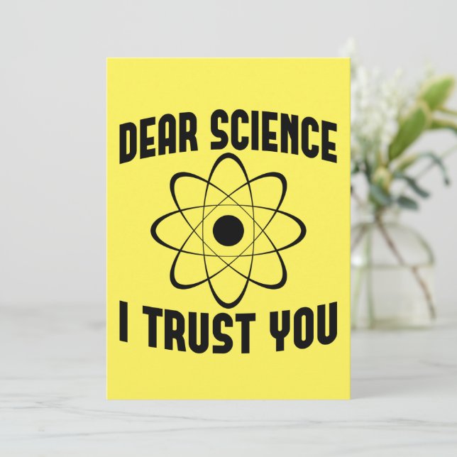 Dear Science I Trust You - Funny Physics Teacher   Invitation (Standing Front)