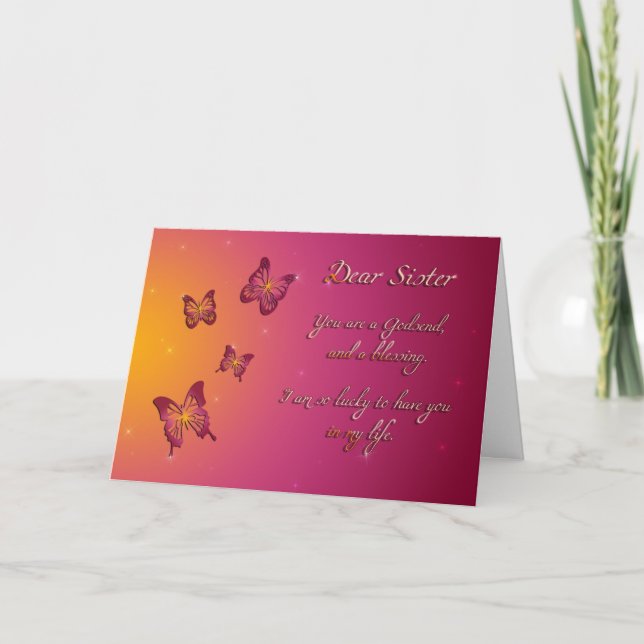 Dear Sister Happy Birthday Card (Front)