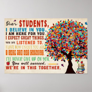 Dear Student Classroom Poster