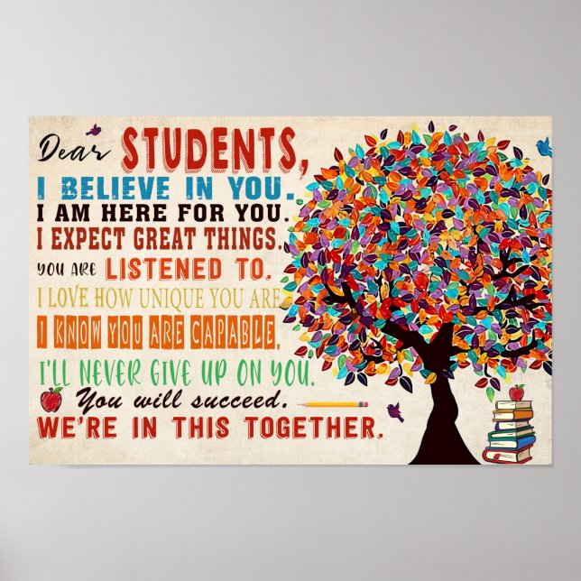 Dear Student Classroom Poster (Front)