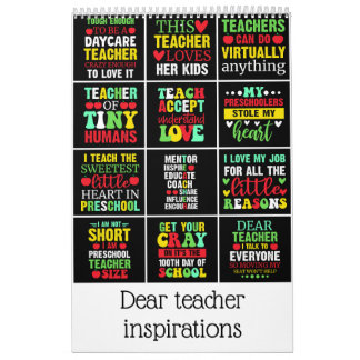 Dear teacher inspirations calendar