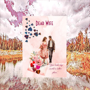 Dear Wife Romantic Quote Heart Valentines Day Card