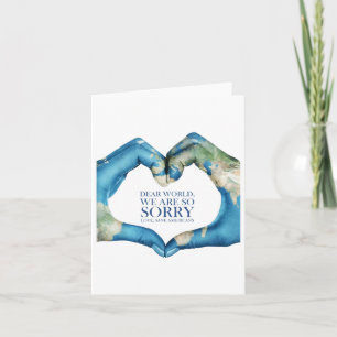Dear World Were Sorry Vintage  Card
