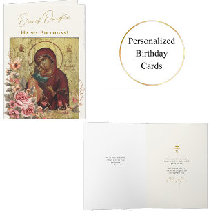 Dearest Daughter Orthodox Christian Birthday  Card