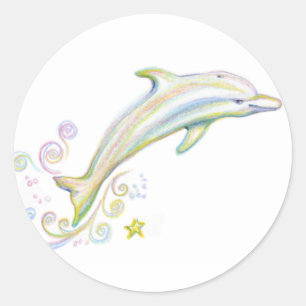 Dearest Dolphin Classic Round Sticker