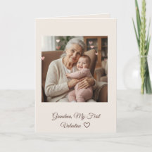Dearest Grandma Pink Hearts First Valentine Folded