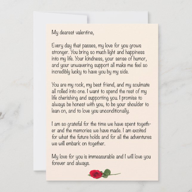 Dearest Valentine  Holiday Card (Front)