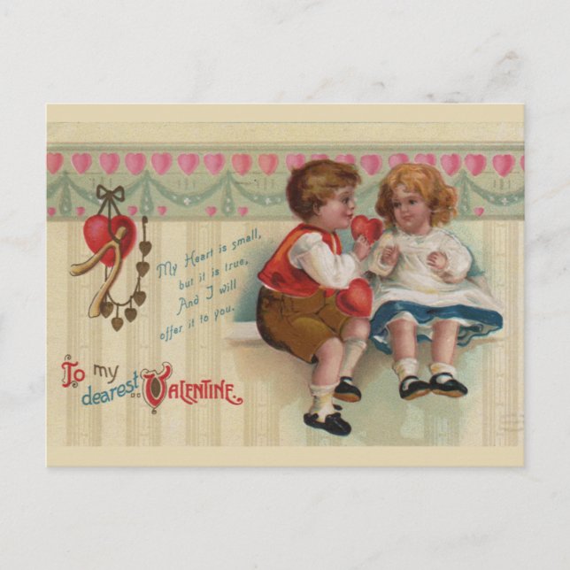 Dearest Valentine Vintage Postcard (Front)