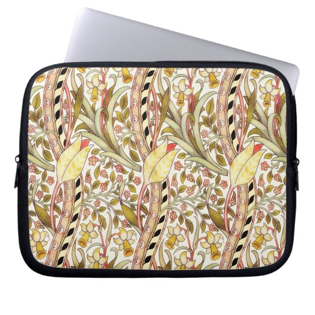 Dearle Daffodil Vintage Floral Pattern Laptop Sleeve (Front)