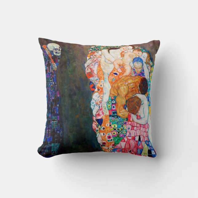 Death and Life, Gustav Klimt Cushion (Front)