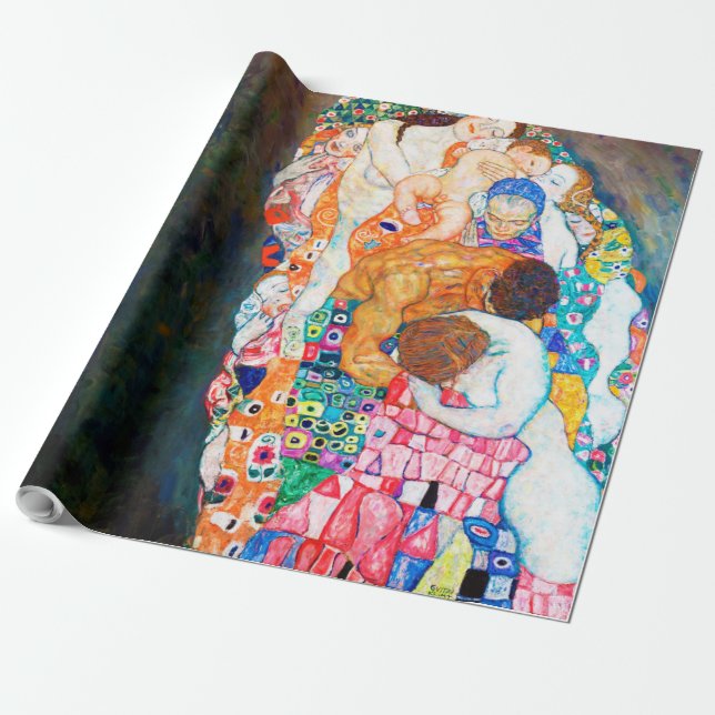 Death and Life, Gustav Klimt Wrapping Paper (Unrolled)