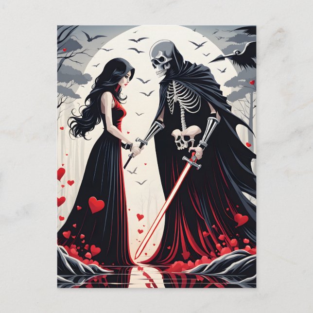 Death and love are two of life's most powerful for holiday postcard (Front)