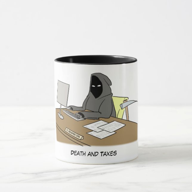 Death and Taxes mug (Center)