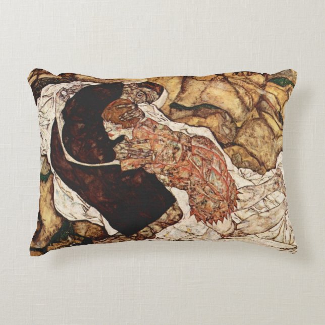 Death And The Maiden by Egon Schiele Decorative Cushion (Front)