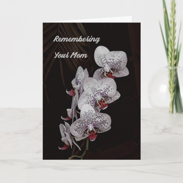 Death Anniversary Card for Mum with Orchids (Front)
