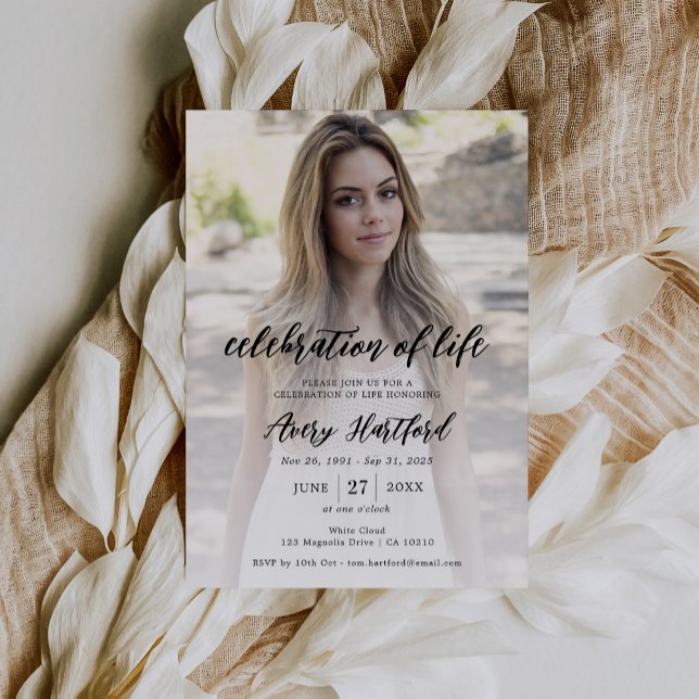 Death Anniversary Celebration of Life Photo Memory Invitation (Creator Uploaded)