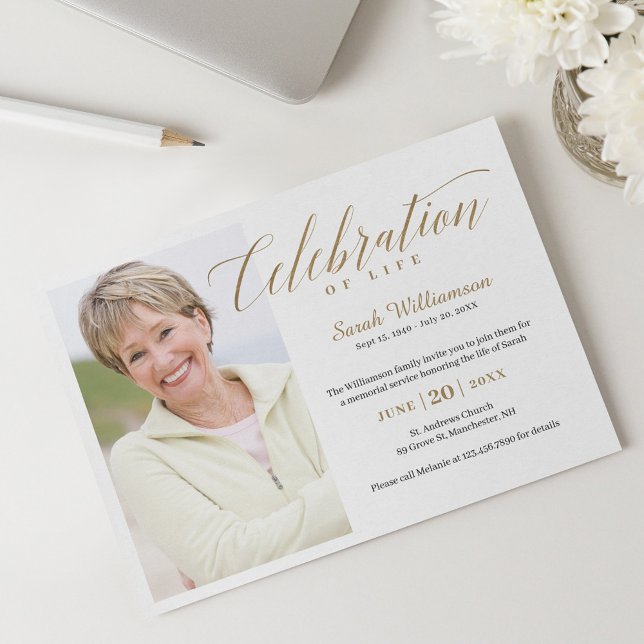 Death Anniversary Celebration of Life Photo Memory Invitation (Creator Uploaded)