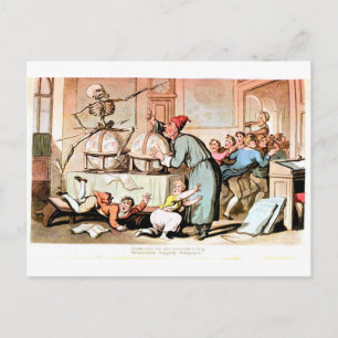 Death atop the Globe postcard